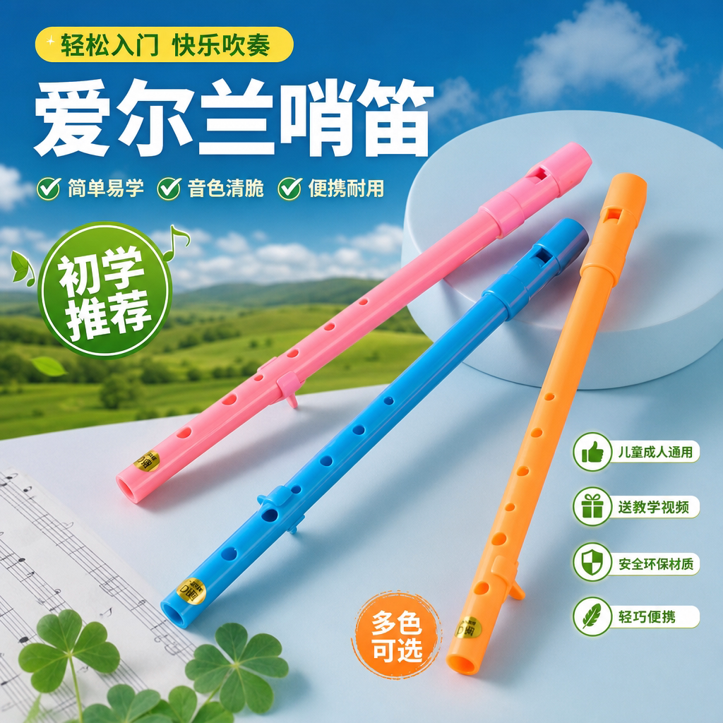 天鹅爱尔兰哨笛树脂d调竖笛六孔6孔笛子专业演奏级儿童小学生专用