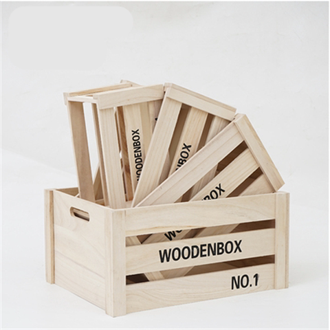 实木收纳箱超市陈列展示复古