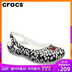 Crocs凉鞋女春季2019新款卡骆驰卡笛米妮露跟休闲平底鞋|205656