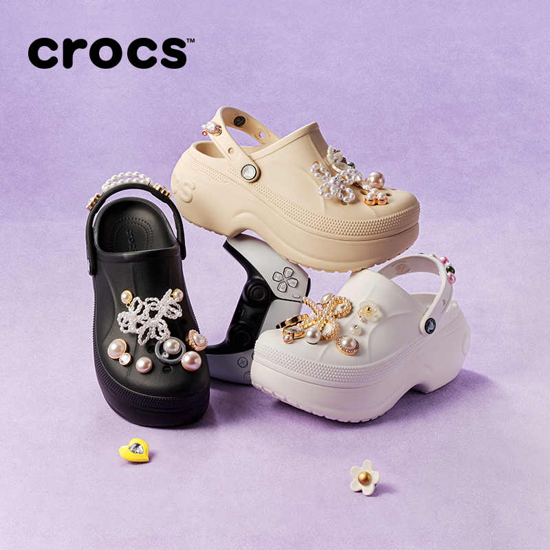 Crocs卡骆驰贝拉洞洞鞋厚底女鞋