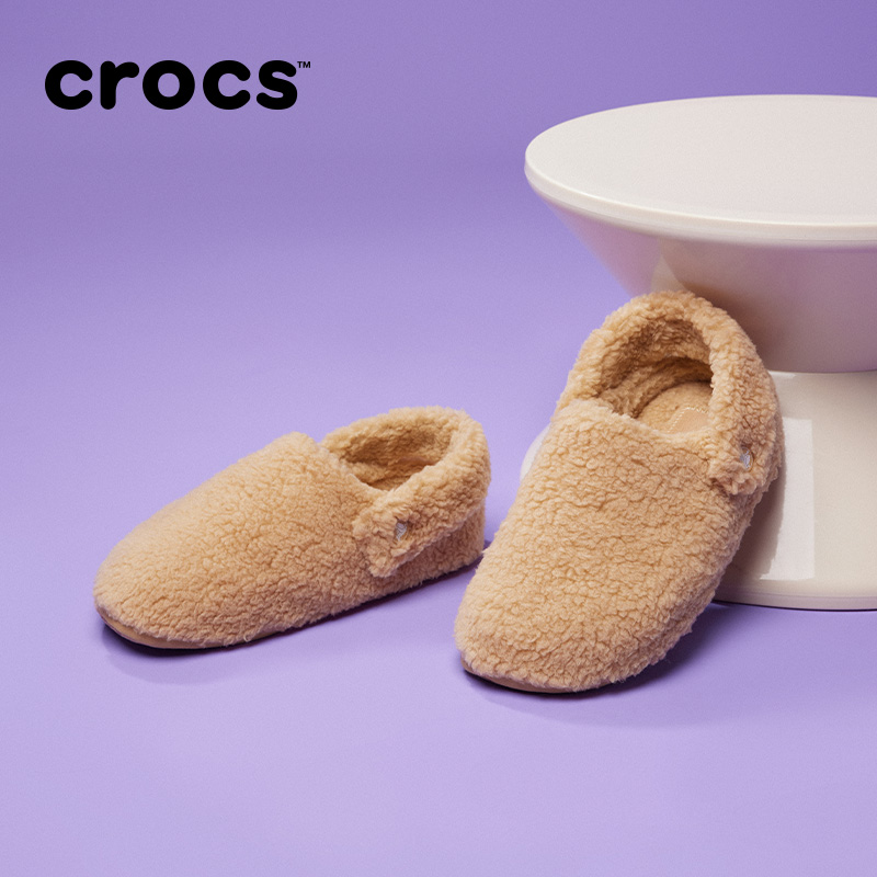 Crocs经典暖绒棉拖平底鞋