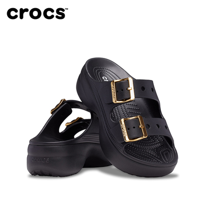 Crocs卡骆驰经典云朵自在金属扣女士凉鞋拖鞋平底鞋女鞋|215276