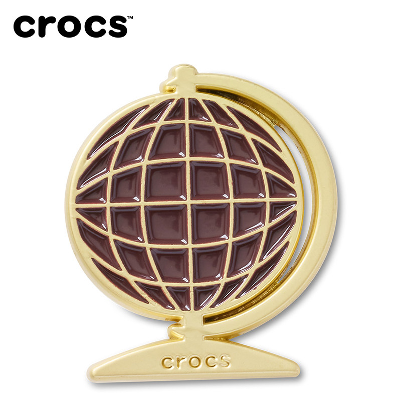 Crocs卡骆驰智必星配件洞洞鞋花 质感复古地球仪