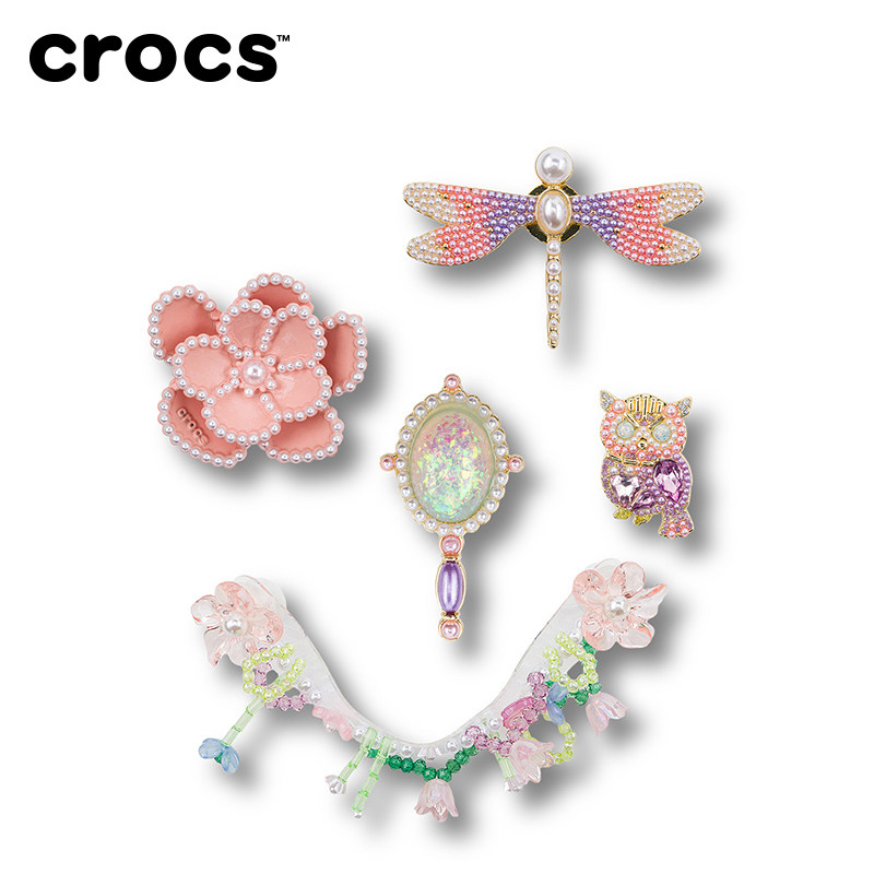 Crocs卡骆驰智必星配件洞洞鞋花 串珠梦幻花园五件套图片