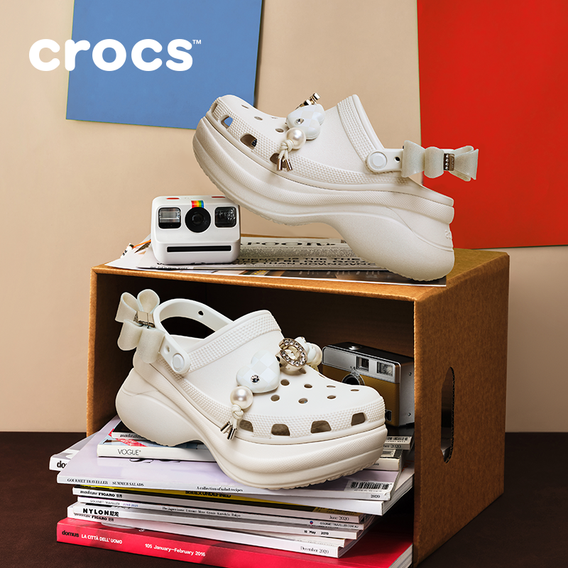 Crocs卡骆驰炫魅泡芙云朵小鲸鱼洞洞鞋