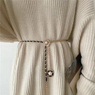 法式复古链条金属腰带女配裙子毛衣百搭时尚配饰腰链收腰束腰腰封