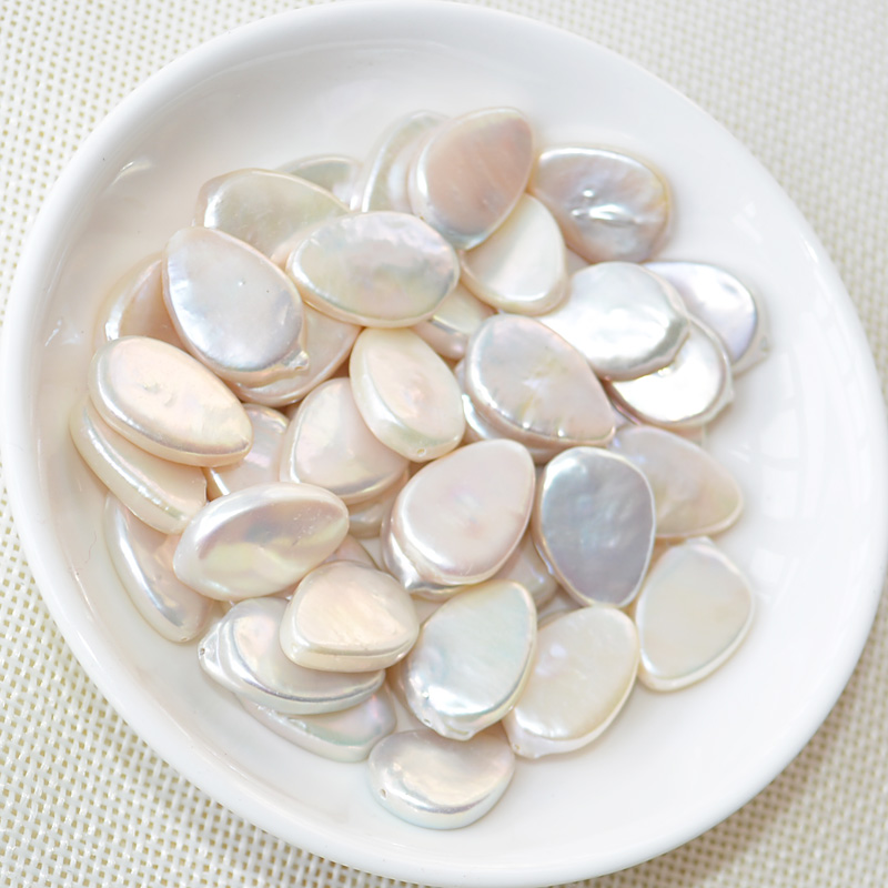 天然巴洛克异形水滴形扁形珍珠强光DTY可定制17-18散珠裸石半成品