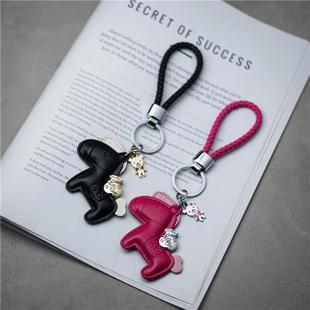 情侣钥匙扣链女精致高级感织带挂件小马上有钱创意礼物汽车钥匙扣