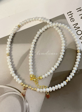 天然淡水珍珠项链ins博主同款轻奢气质高级感设计百搭颈链锁骨链