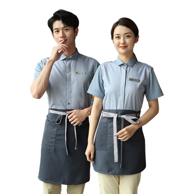 咖啡奶茶店餐饮服务员夏季薄款