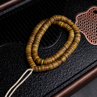 天然老料牦牛骨108颗牛嘎嘎手串藏传牛骨眉心骨佛珠手链男女文玩