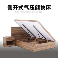 现代简约板式双人床架1.5 m高箱床1