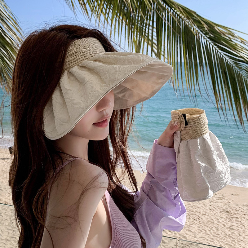 UPF50+大檐太阳帽子女夏季骑车