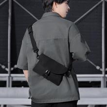 小背包男斜挎单肩包轻便方型包潮挎包黑色手机包男款袋小型运动包