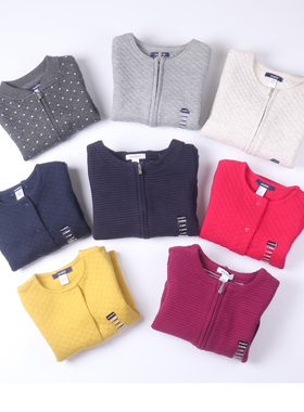 儿童春秋法式外套法单女童休闲百搭圆领拉链衫纯色开衫夹克
