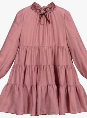 IL GU*O女童夏季连衣裙 女孩洋气公主裙纯色大裙摆长裙清仓