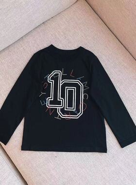 粉丝福利 SMC有机棉t恤儿童春夏长袖印花t恤男女童休闲圆领套头衫