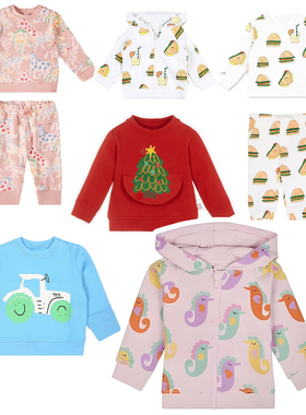 SMC有机棉儿童秋冬卫衣卫裤套装抓绒连帽拉链衫休闲外套粉丝福利