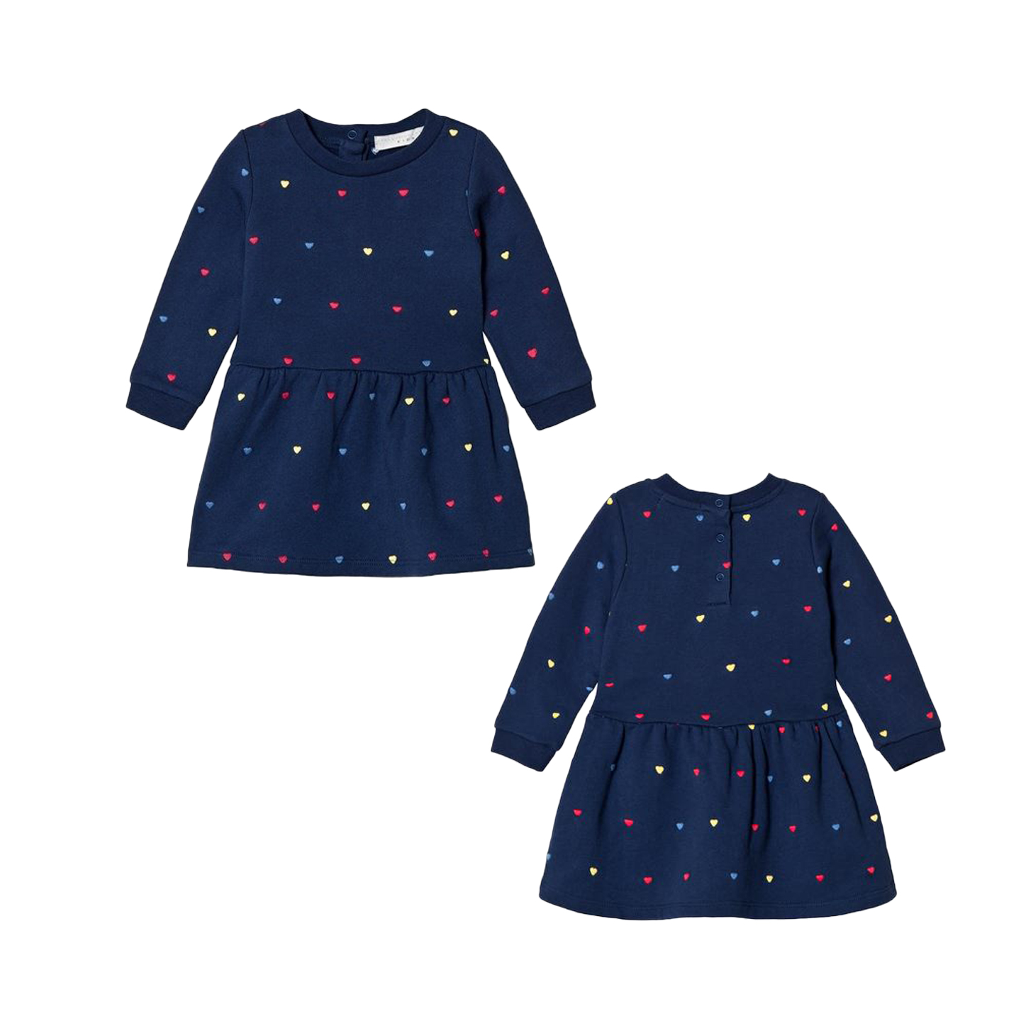 SMC24秋冬有机棉加绒连衣裙女童可爱保暖休闲卫衣裙舒适纯棉裙子