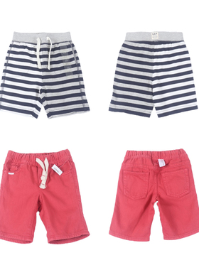 g*p儿童夏季休闲短裤男女童宝宝纯棉休闲中裤舒适百搭松紧腰裤子