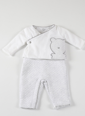 男女童秋冬夹棉棉服背带裤两件套新生儿宝宝棉质可爱小棉袄外套