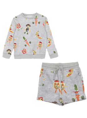 潮奢贵牌SMC有机棉春秋卫衣卫裤男女童可爱休闲套头外套运动短裤