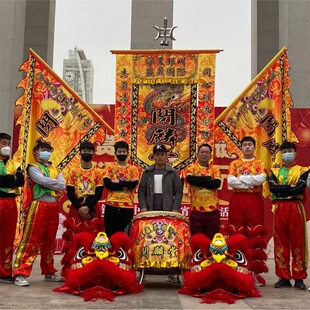 醒狮旗定制舞狮旗头牌旗三角旗定做头牌帅旗定制舞龙旗子醒狮旗帜