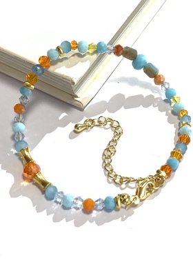 静的手作小店原创设计晶晶版原石手链手串成品