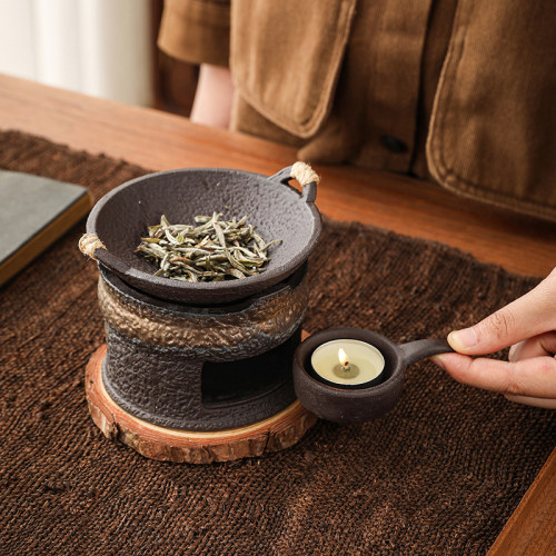 陶瓷熏香烤茶炉套组加热温茶炉茶叶提香炒茶器烘焙茶瓦片暖茶烤炉