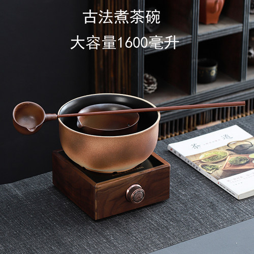 围炉煮茶器古法粗陶煮茶炉合璧