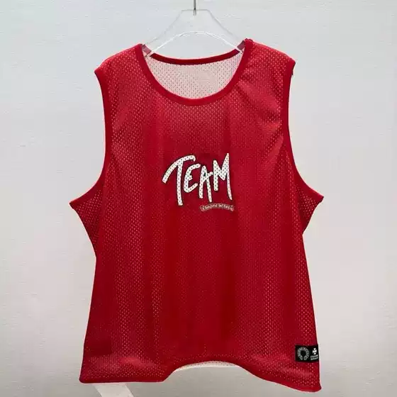 Trendy Brand 2026 New Letter Print Red Ice Hockey Jersey Double-Layer Mesh Fabric Unisex Casual Tank Top T-Shirt