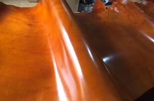 【井吾】焦茶色植鞣革牛皮头层红棕色树膏皮封底复古重油脂厚约2