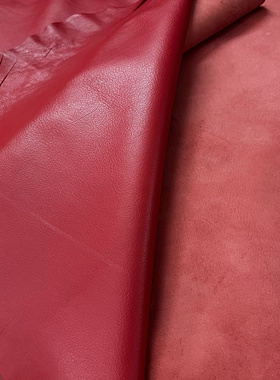 肉感强！清货！大红色/黄色植鞣羊皮 5-7尺厚约 1.2mm 60/张