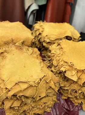 草泥玛皮料！软糯手感！浅黄色本染无涂小小羊驼皮料0.6-1.0mm