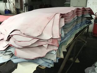 井吾皮革 擦蜡牛皮头层 白雾蜡彩色植鞣牛皮2.0mm手工diy皮料