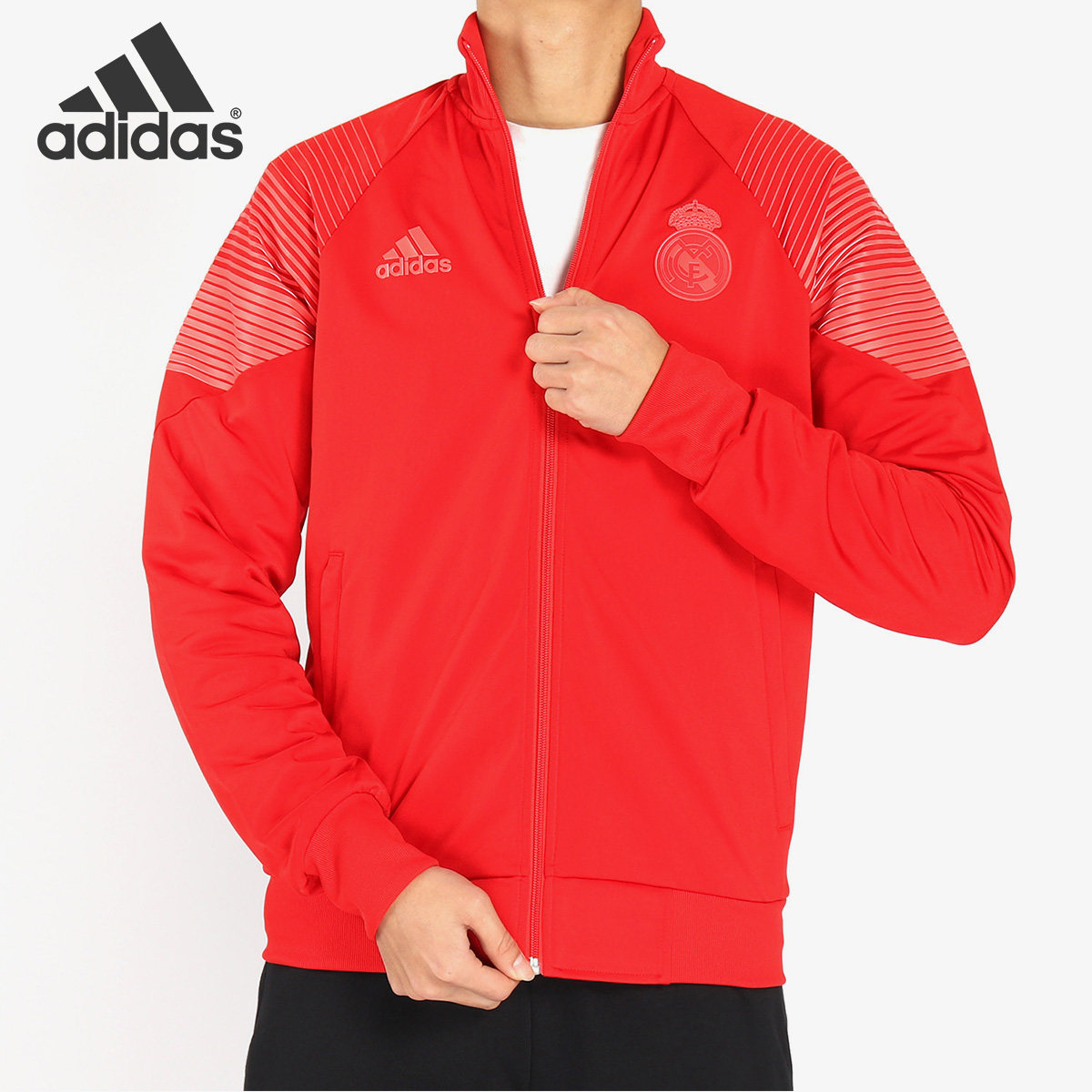 Adidas/阿迪达斯正品 皇马男子足球训练立领长袖上装 CW8705