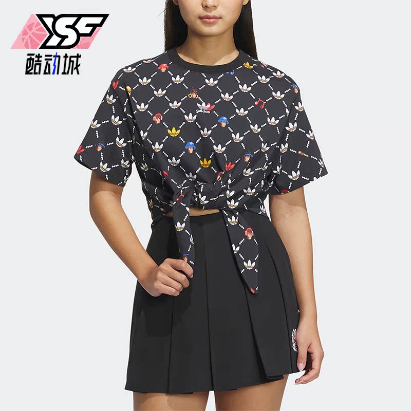 Adidas/阿迪达斯正品三叶草夏季女子印花运动短袖T恤IP1769