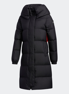 Adidas/阿迪达斯正品女子中长款连帽运动保暖羽绒服 EI4420