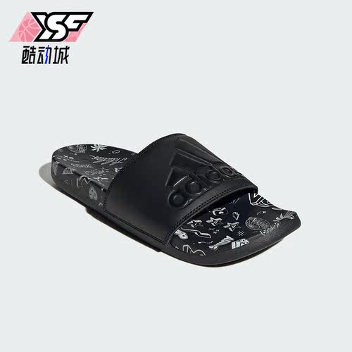Adidas/阿迪达斯正品夏季男女印花透气一字运动拖鞋IF3057