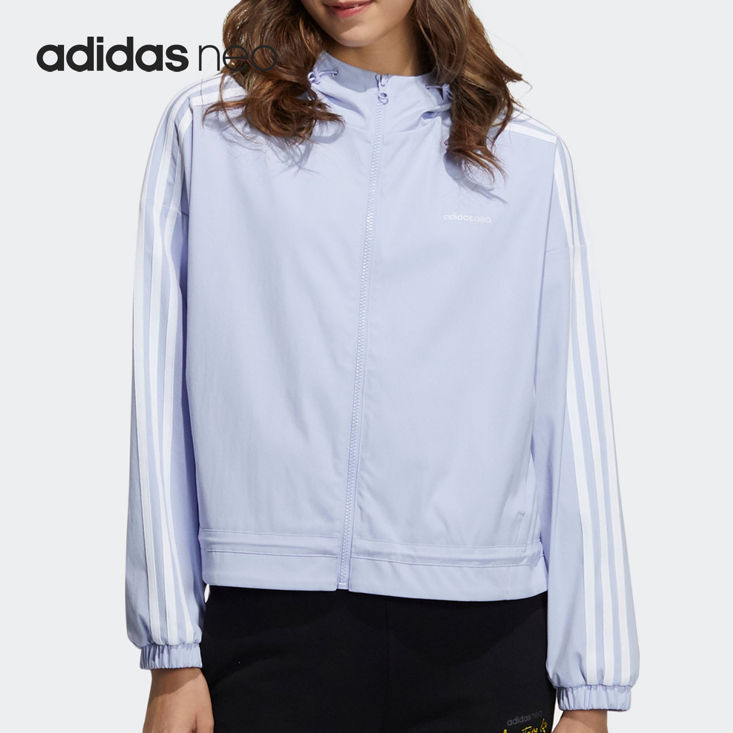 Adidas/阿迪达斯正品NEO休闲女子时尚潮流运动防风外套H18581