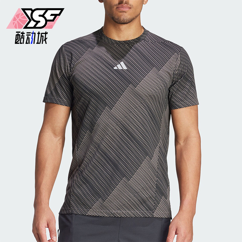 Adidas/阿迪达斯正品D4T HR AOP TEE透气男士健身短袖IL7136