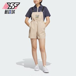 三叶草女子卡通印花休闲背带短裤 IN1056 阿迪达斯正品 Adidas