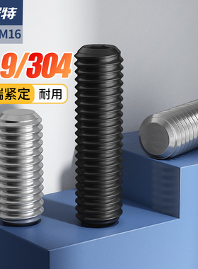 304不锈钢平端无头机米12.9级紧定螺钉内六角螺丝顶丝M2M3M4M5M16