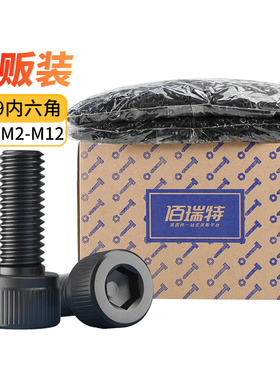 12.9级高强度黑色内六角螺丝加长螺钉全牙螺栓M2M3M4M5M6M8M10M12