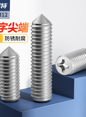 304不锈钢十字尖头紧定螺丝顶丝机米无头螺钉止付罗丝M2.5M3M4M12