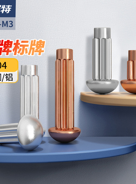 不锈钢滚花铝铆钉GB827铝标牌铆钉铜铭牌紫铜实心铆钉M2M2.5M3M4