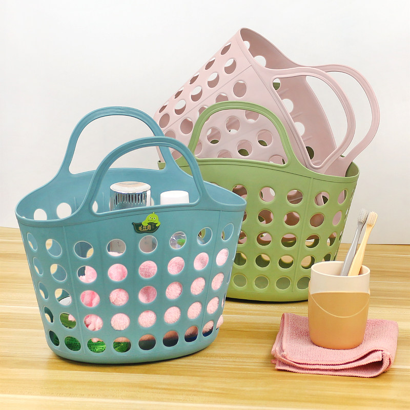 便万家软篮洗澡手提篮淡雅小号