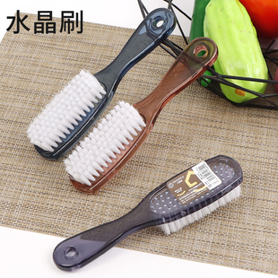 加厚大号水晶鞋刷透明塑料刷子居家多功能果蔬刷长柄衣物清洁刷