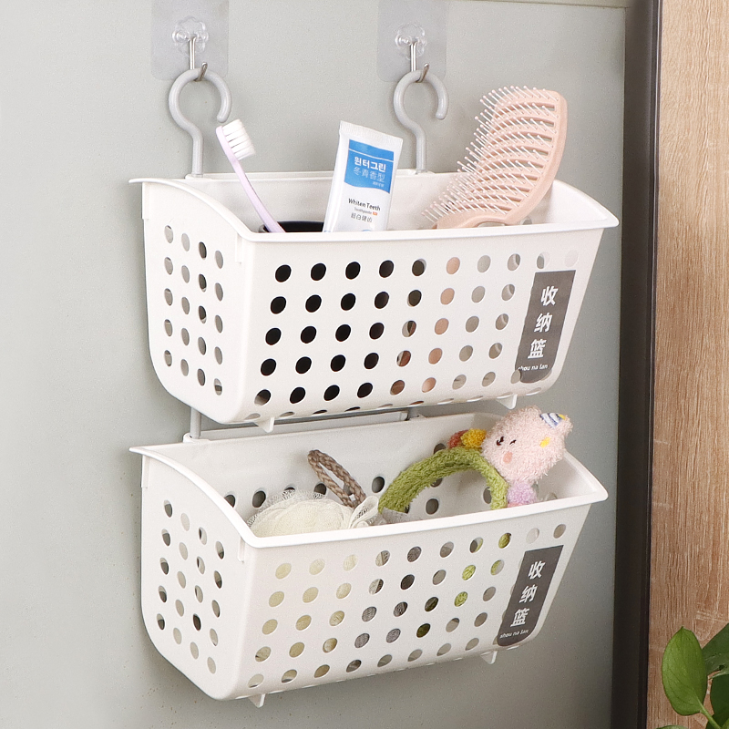 双钩悬挂式收纳篮床边厨房浴室用