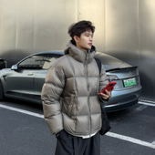 飞型记高充绒泡芙感连帽短款 加厚保暖90白鸭绒面包服 羽绒服男冬季